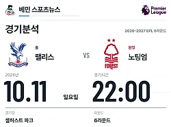 10월 11일 크리스탈 팰리스 vs 노팅엄 포리스트 EPL 경기분석