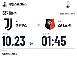 10월 23일 유벤투스 vs 스타드 렌 유로파리그 경기분석