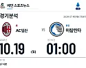 10월 19일 AC밀란 vs 아탈란타 세리에A 경기분석