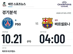 10월 21일 PSG vs 바르셀로나 챔피언스리그 경기분석