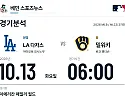 10월 13일 밀워키 vs LA 다저스 MLB 경기분석
