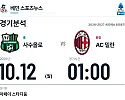 10월 12일 사수올로 vs AC 밀란 세리에A 경기분석