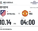 10월 14일 AT 마드리드 vs 맨체스터 유나이티드 챔피언스리그 경기분석