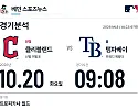 10월 20일 클리블랜드 vs 탬파베이 MLB 경기분석