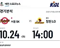 10월 24일 서울 SK vs 창원 LG KBL 경기분석