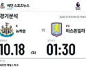 10월 18일 뉴캐슬 vs 아스톤빌라 프리미어리그 경기분석